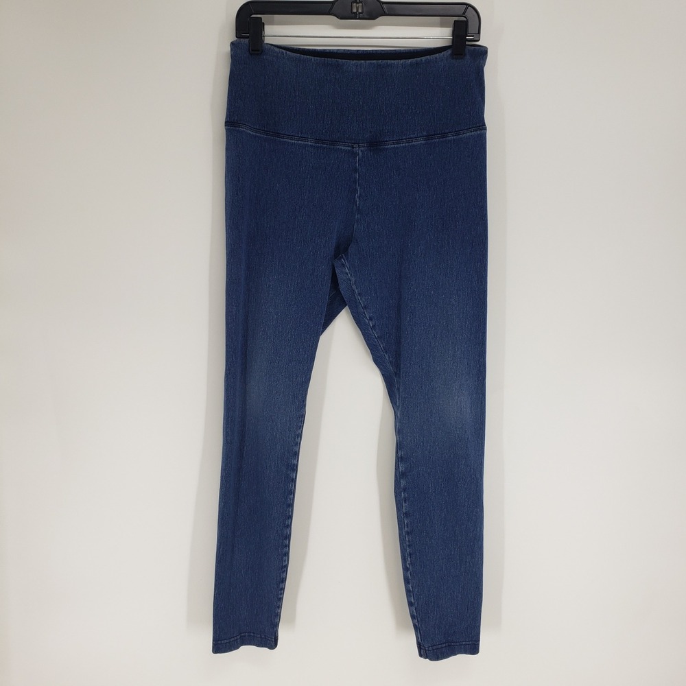 LYSSE High Waisted Denim Leggings Women Size L Blue Stretch Skinny Jeggings